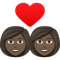 Couple with Heart- Woman- Woman- Dark Skin Tone emoji on Emojione